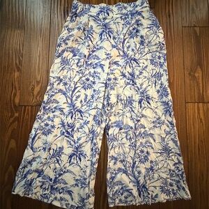 H&M Blue & White Wide Leg Pants